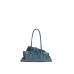 The Attico La Passeggiata Small Top Handle Bag in Washed Denim | Totes & Top-Handle Bags | Coveti