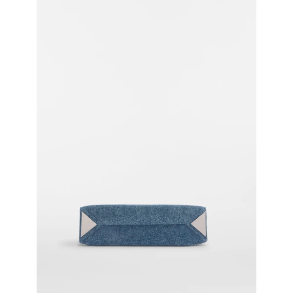 The Attico La Passeggiata Small Top Handle Bag in Washed Denim | Totes & Top-Handle Bags | Coveti