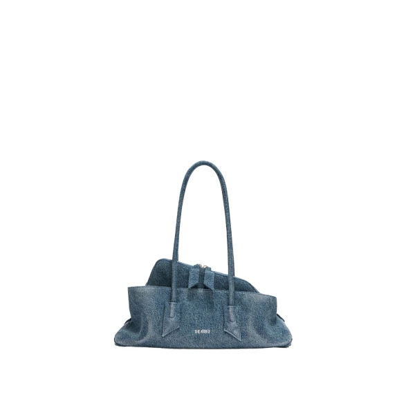 The Attico La Passeggiata Small Top Handle Bag in Washed Denim | Totes & Top-Handle Bags | Coveti