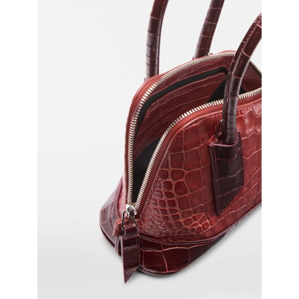 The Attico La Sant Ambroeus Mini Bag in Antique Rose Croc-Print Leather | Totes & Top-Handle Bags | Coveti