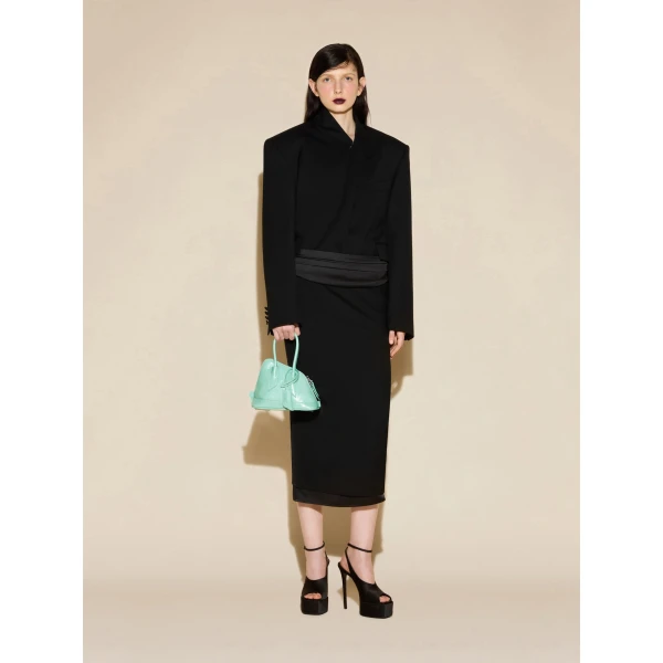 The Attico La Sant Ambroeus Mini Bag in Aquamarine Patent Leather | Totes & Top-Handle Bags | Coveti