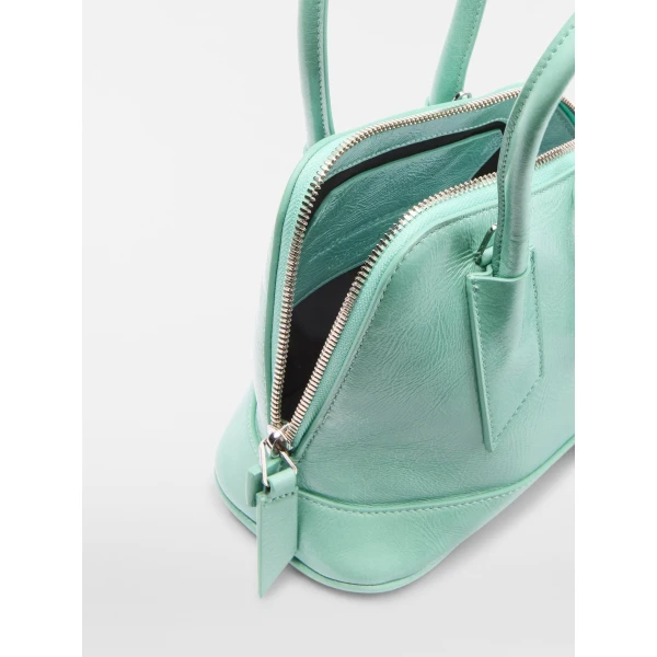 The Attico La Sant Ambroeus Mini Bag in Aquamarine Patent Leather | Totes & Top-Handle Bags | Coveti