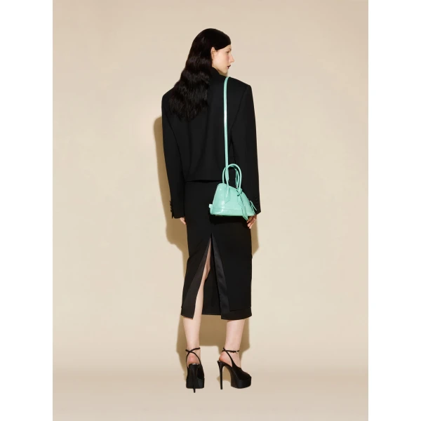 The Attico La Sant Ambroeus Mini Bag in Aquamarine Patent Leather | Totes & Top-Handle Bags | Coveti