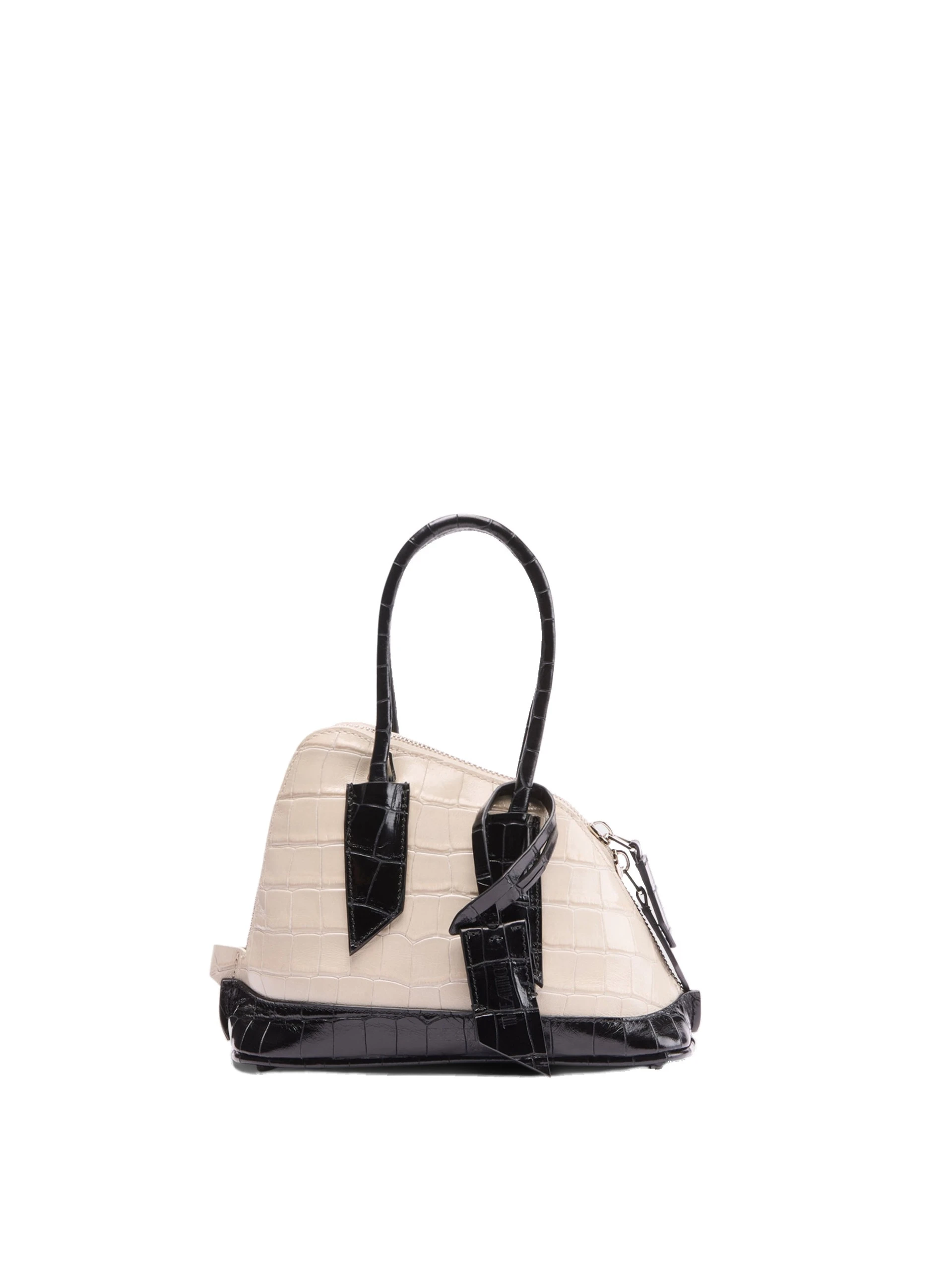 The Attico La Sant Ambroeus Mini Bag in Beige and Black Croc-Print Leather The Attico La Sant Ambroeus Mini Bag in Beige and Black Croc-Print Leather | Totes & Top-Handle Bags | Coveti