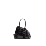 The Attico La Sant Ambroeus Mini Bag in Black Croc-Print Leather | Totes & Top-Handle Bags | Coveti