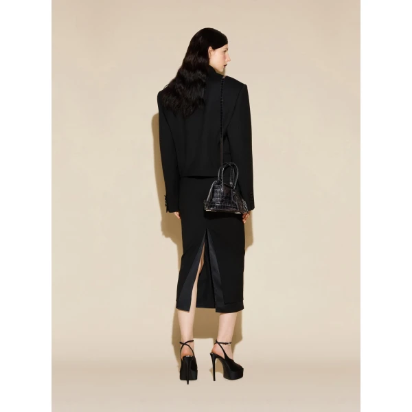 The Attico La Sant Ambroeus Mini Bag in Black Croc-Print Leather | Totes & Top-Handle Bags | Coveti