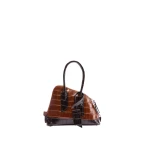The Attico La Sant Ambroeus Mini Bag in Degrade Brown Croc-Print Leather | Totes & Top-Handle Bags | Coveti