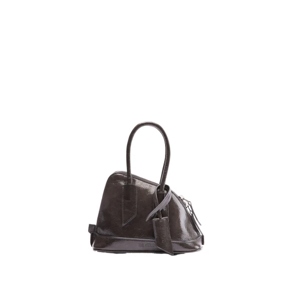 La Sant Ambroeus Mini Bag in Pearl Grey Patent Leather