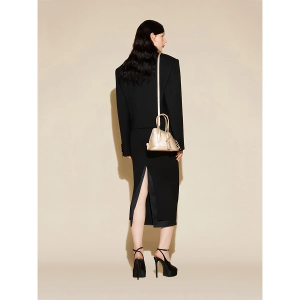 The Attico La Sant Ambroeus Mini Bag in Platinum Watersnake Print | Totes & Top-Handle Bags | Coveti