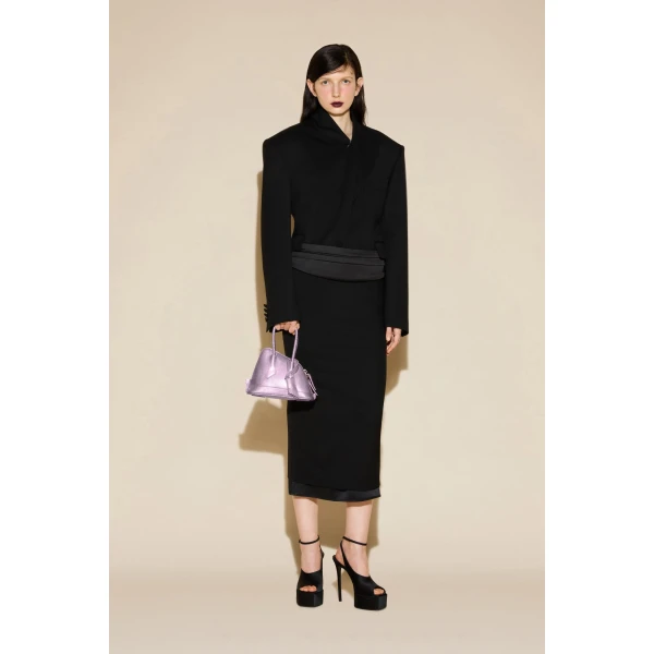 The Attico La Sant Ambroeus Mini Bag in Violet Watersnake Print | Totes & Top-Handle Bags | Coveti