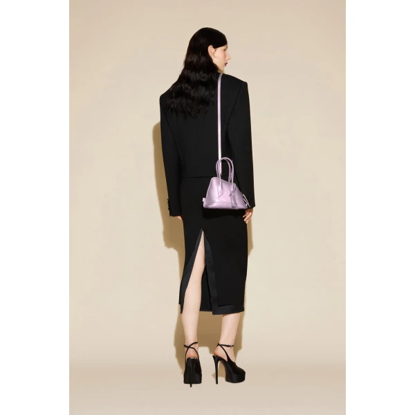 The Attico La Sant Ambroeus Mini Bag in Violet Watersnake Print | Totes & Top-Handle Bags | Coveti