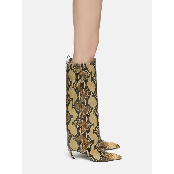 The Attico Lea Boots in Black and Sahara | Boots | Coveti