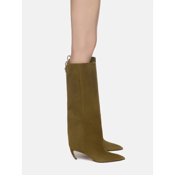 The Attico Lea Boots in Military Green | Boots | Coveti
