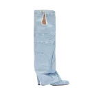 The Attico Leon Boots in Super Washed Blue | Boots | Coveti