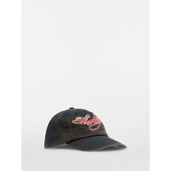 The Attico Logo Baseball Cap in Black and Red | Hats | Coveti