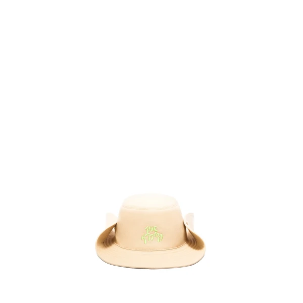 The Attico Logo Bucket Cap in Faded Ecru | Hats | Coveti