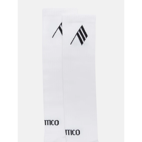 The Attico Long Socks in Milk and Black | Accessories | Coveti