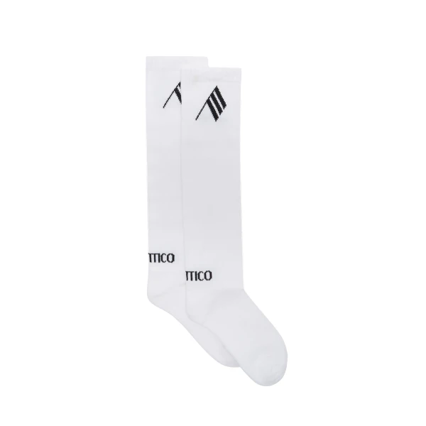 The Attico Long Socks in Milk and Black | Accessories | Coveti