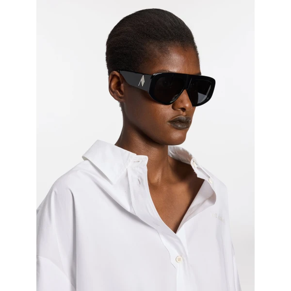 The Attico Milano Sunglasses in Black Silver and Grey | Sunglasses | Coveti