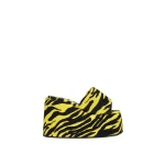 The Attico Mochi Flatform Sandals in Black and Yellow | Flats | Coveti