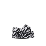 The Attico Mochi Flatform Sandals in White and Black | Flats | Coveti