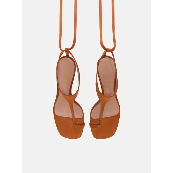 The Attico Nova Thong Sandals in Cigar | Sandals | Coveti