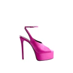 The Attico Ornella Platform Sandals in Fuchsia Satin | Sandals | Coveti