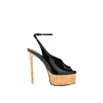 The Attico Ornella Sandals in Black and Beige | Sandals | Coveti