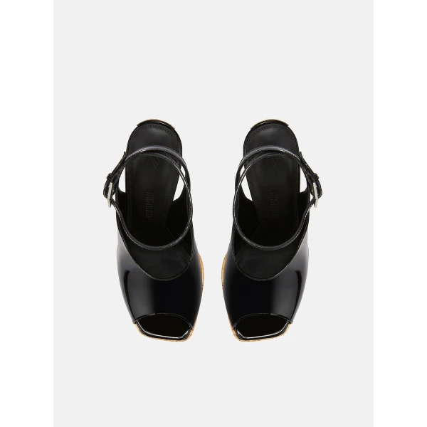 The Attico Ornella Sandals in Black and Beige | Sandals | Coveti