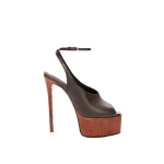 The Attico Ornella Sandals in Dark Green | Sandals | Coveti