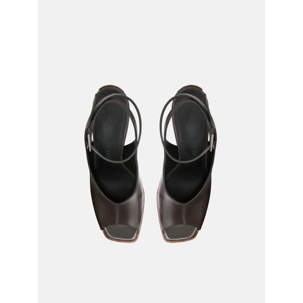 The Attico Ornella Sandals in Dark Green | Sandals | Coveti