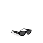 The Attico Rectangular Sunglasses in Black and Silver | Sunglasses | Coveti