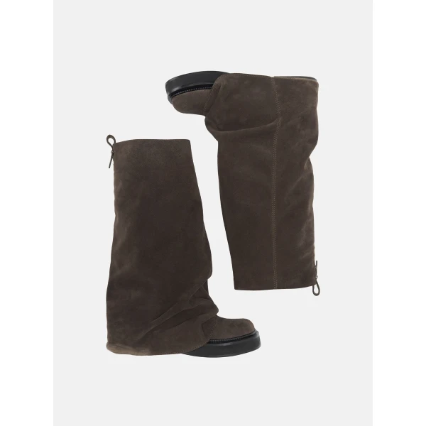 The Attico Robin Combat Boots in Dark Grey | Boots | Coveti