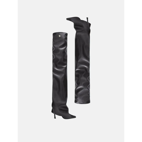 The Attico Robin OTK Thigh-High Boots in Black | Boots | Coveti