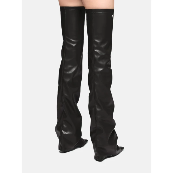 The Attico Robin OTK Thigh-High Boots in Black | Boots | Coveti