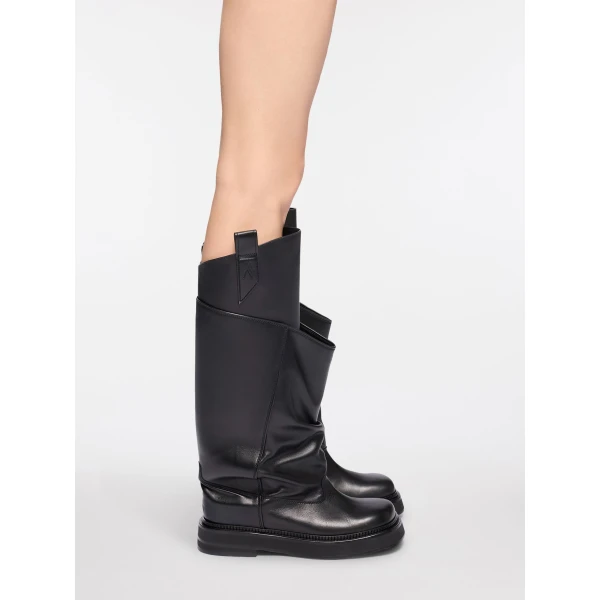 The Attico Robin Passeggiata Combat Boots in Black | Boots | Coveti