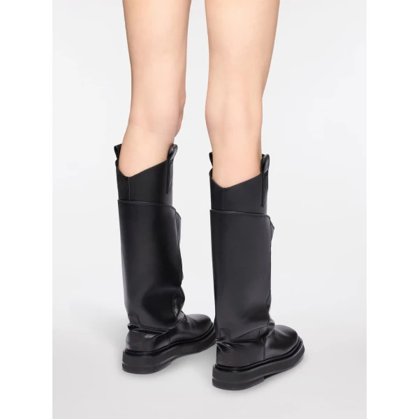 The Attico Robin Passeggiata Combat Boots in Black | Boots | Coveti
