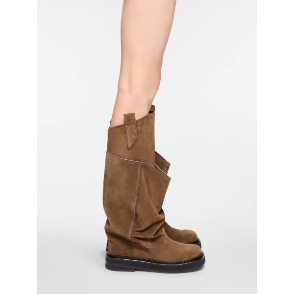 The Attico Robin Passeggiata Combat Boots in Brown | Boots | Coveti
