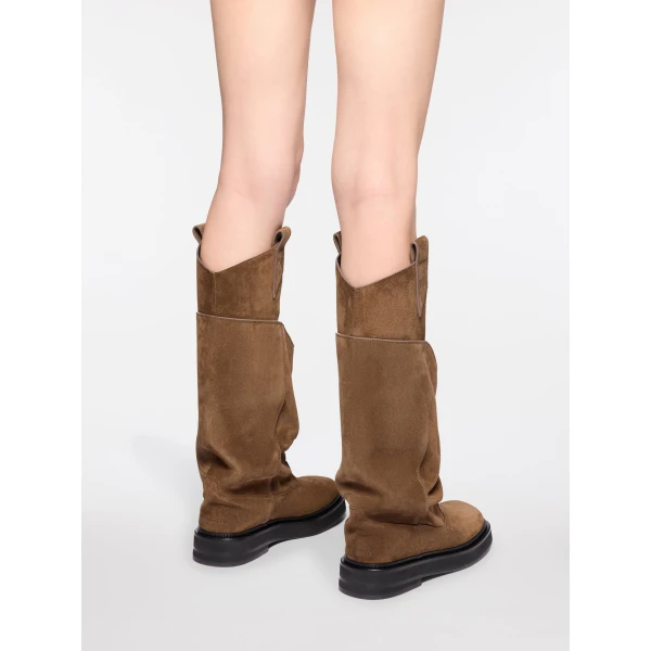 The Attico Robin Passeggiata Combat Boots in Brown | Boots | Coveti