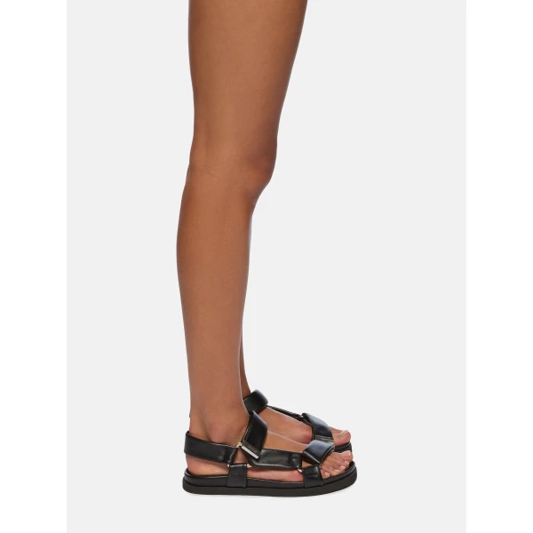 The Attico Salinas Flatform Sandals in Black | Flats | Coveti