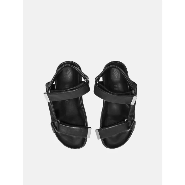 The Attico Salinas Flatform Sandals in Black | Flats | Coveti