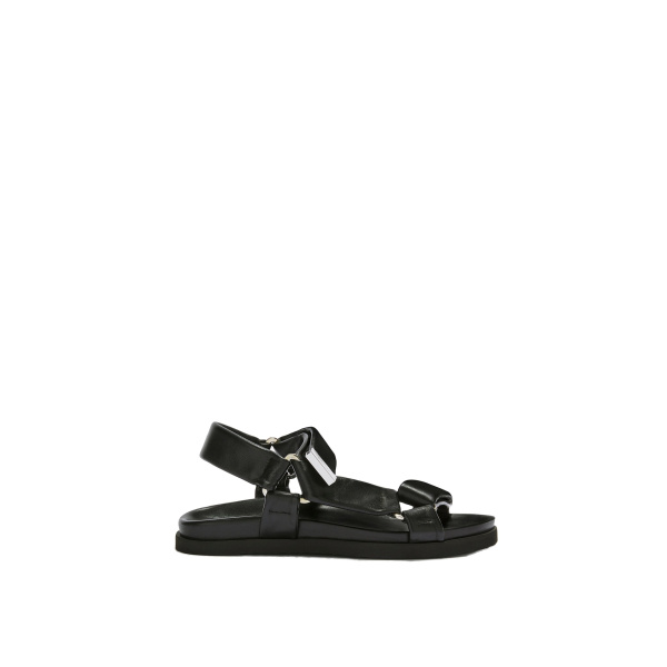 The Attico Salinas Flatform Sandals in Black | Flats | Coveti
