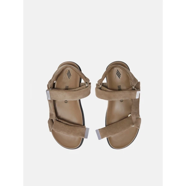 The Attico Salinas Flatform Sandals in Light Grey | Flats | Coveti