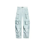 The Attico Satin Cargo Pants in Ice | Pants | Coveti