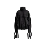 The Attico Strapped Satin Bomber Jacket in Black | Jackets | Coveti