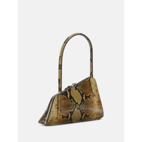 The Attico Sunrise Shoulder Bag in Black and Sahara | Shoulder & Crossbody Bags | Coveti