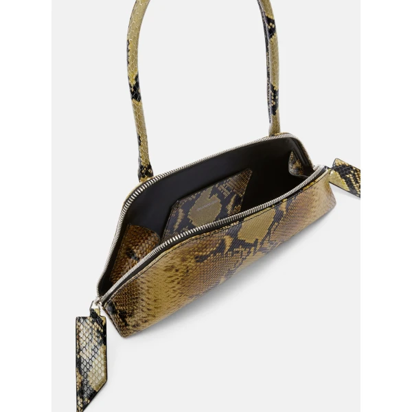 The Attico Sunrise Shoulder Bag in Black and Sahara | Shoulder & Crossbody Bags | Coveti