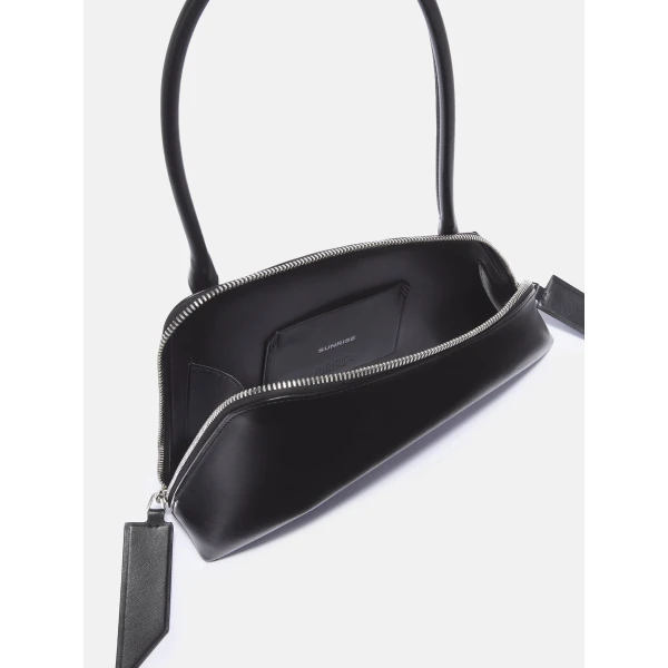 The Attico Sunrise Shoulder Bag in Black | Shoulder & Crossbody Bags | Coveti