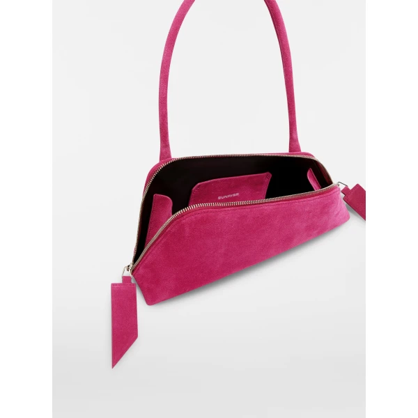 The Attico Sunrise Shoulder Bag in Cyclamen | Shoulder & Crossbody Bags | Coveti