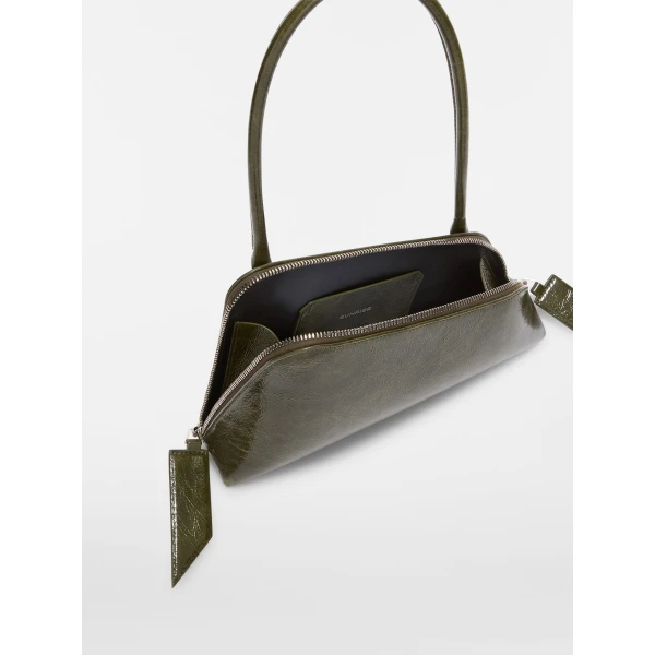 The Attico Sunrise Shoulder Bag in Olive Brown | Shoulder & Crossbody Bags | Coveti